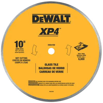 XP4 10-IN. Continuous rim wet cutting glass tile blade