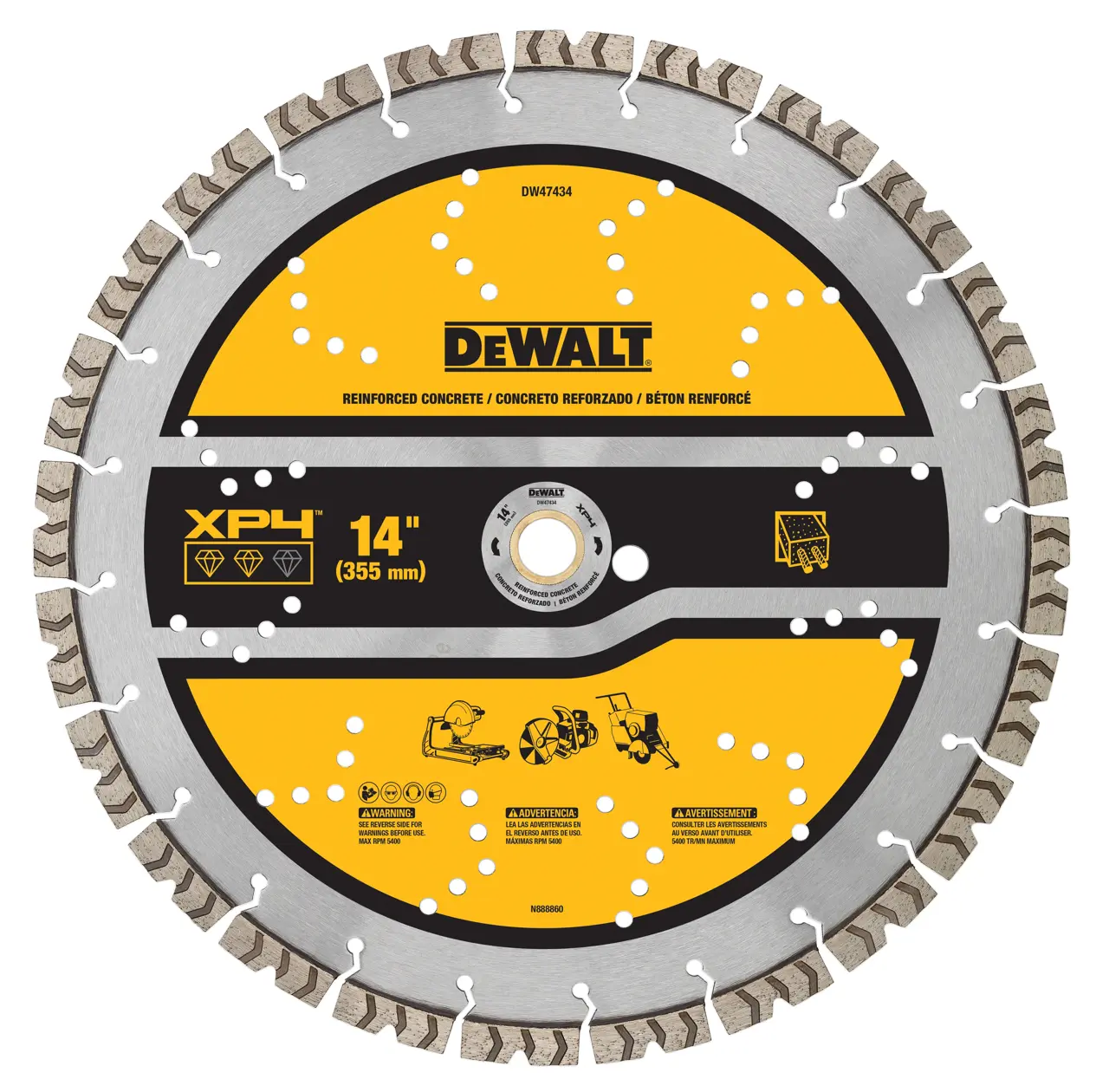 XP4 reinforced concrete segmented diamond blade
