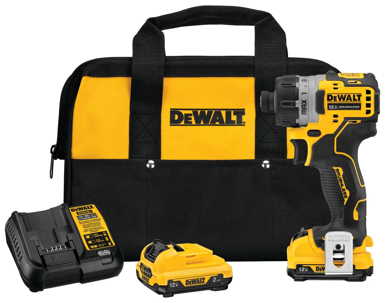 XTREME™ 12V MAX* Brushless Cordless 1/4-IN. (6.4mm) Screwdriver with (2) 2.0 Ah Batteries and Charger