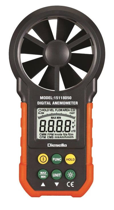 Diesella 15118050 Air Velocity Meter with fan