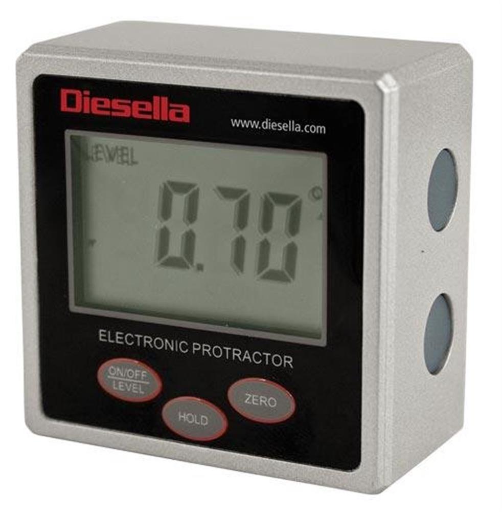 Diesella Digital Angle Gauge 4X90° 51X51X32 mm, magnet on 3 sides