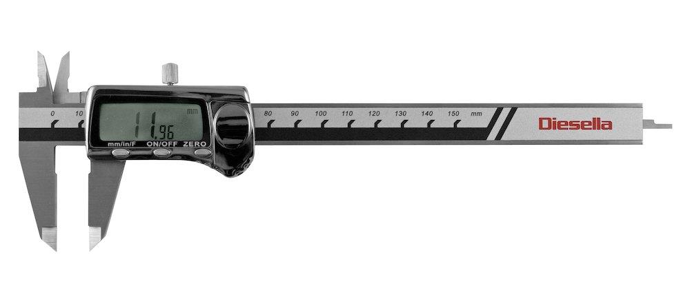 Diesella Digital Caliper with fraction function - 0-150mm, 40mm, 0,01 mm