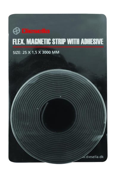 Diesella Magnetic Tape with adhesive grey - 3000mm, 25mm, 1.5mm