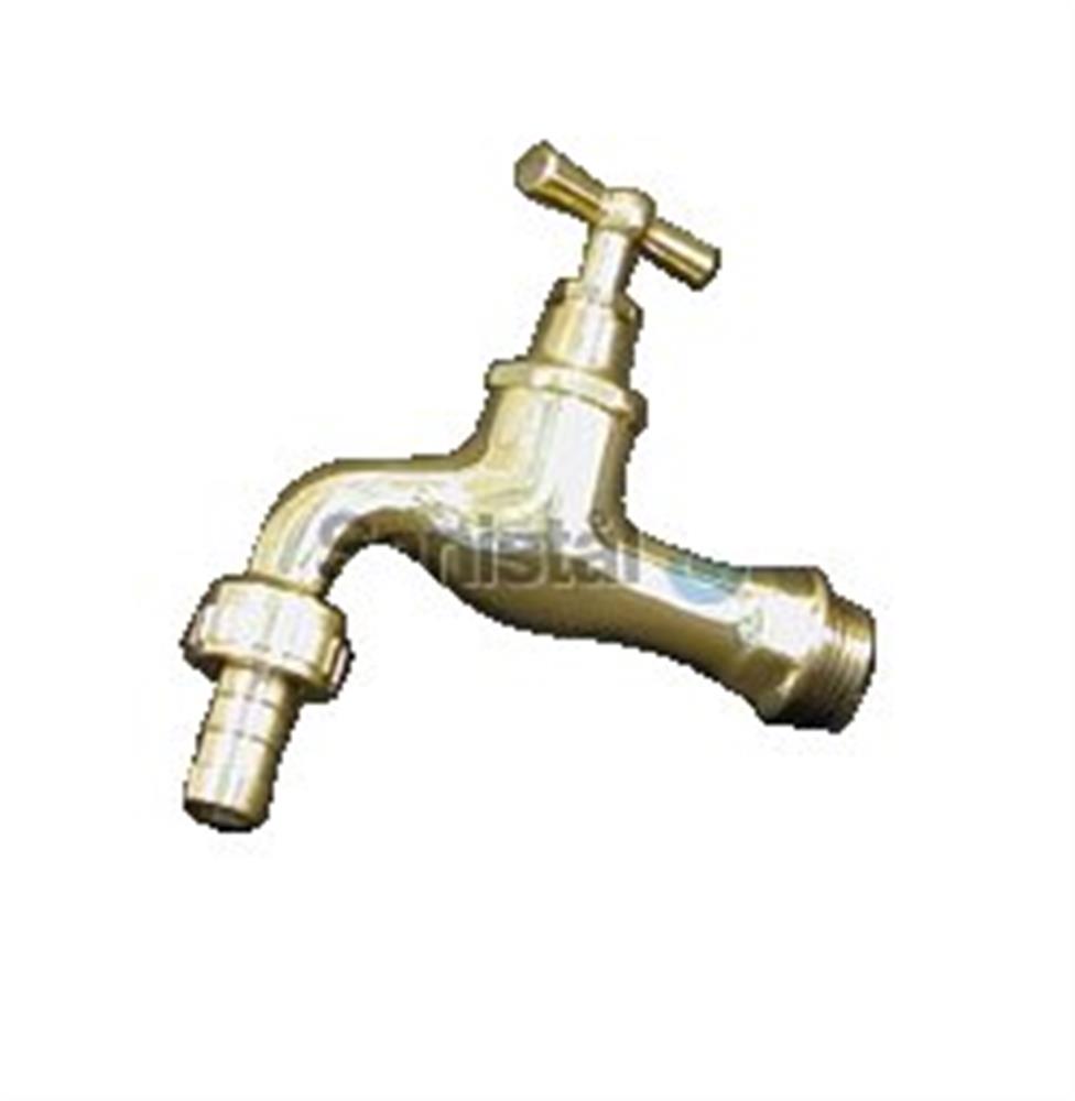 Drain Valve with t-handle and hose adapter - 1/2", Polished