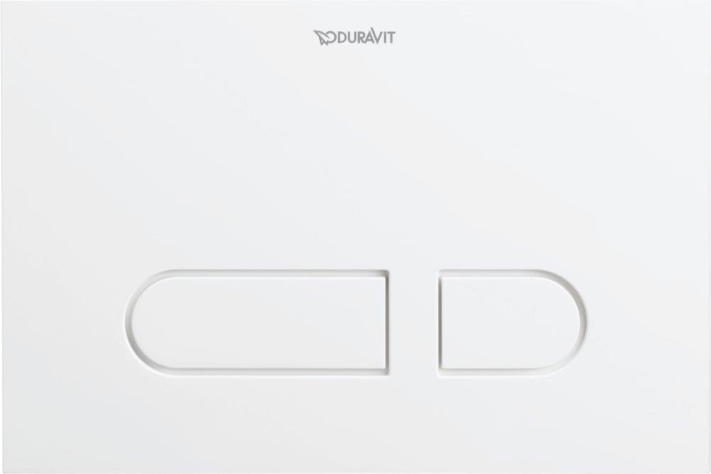 Duravit DuraSystem Flush Plate - Front Actuation, White, Dual-Flush, Mechanical