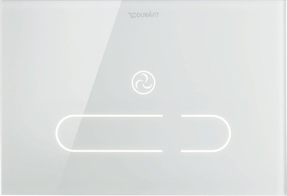 Duravit SensoWash Starck F Operating Plate - Front, White Glass, Dual-Flush, Electronic