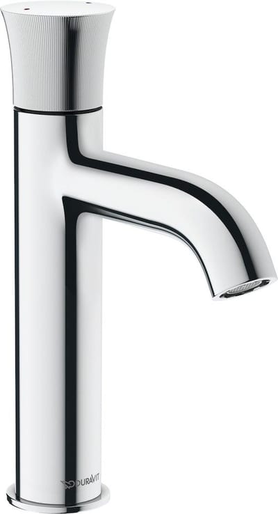 Duravit White Tulip Washbasin faucet - 1 handles, 125mm, Chrome-plated, Polished, Medium, without pop-up waste, Yes