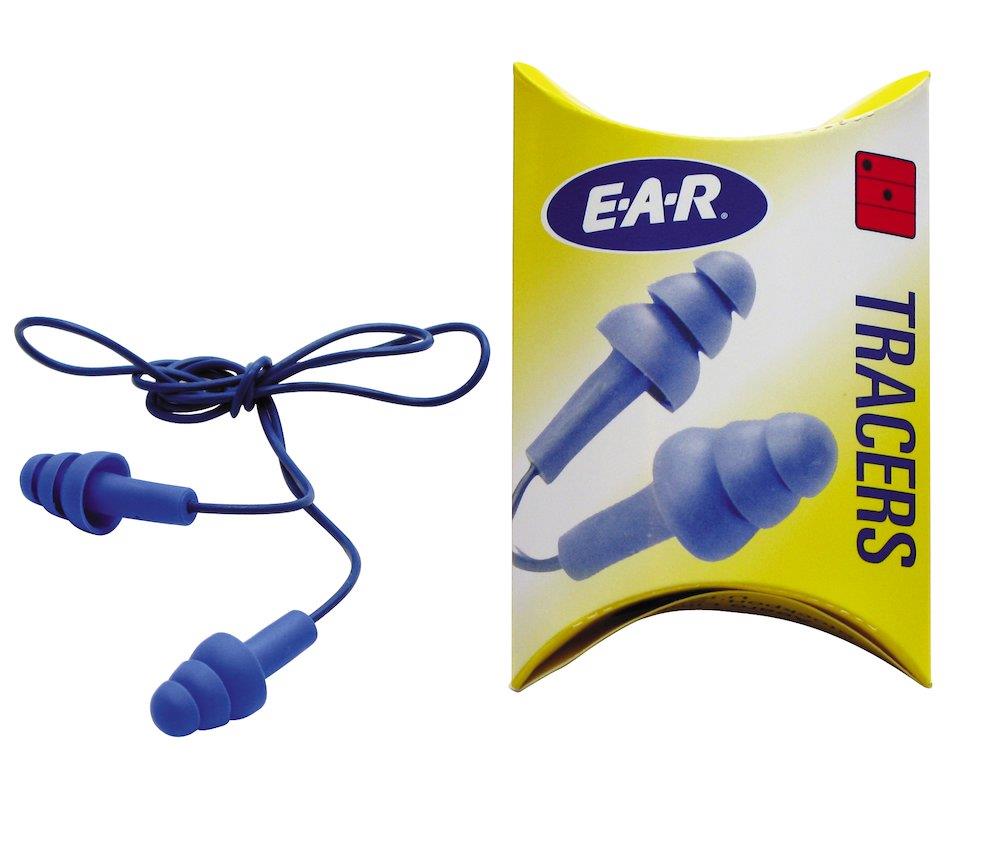 E.A.R tracers metalsporbar Earplugs - 32DB, Thermoplastic elastomer, blue/black