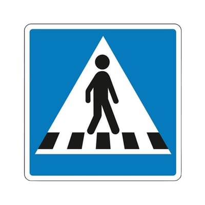 E17 Information Sign crosswalk right E17 - 40cm, 40cm