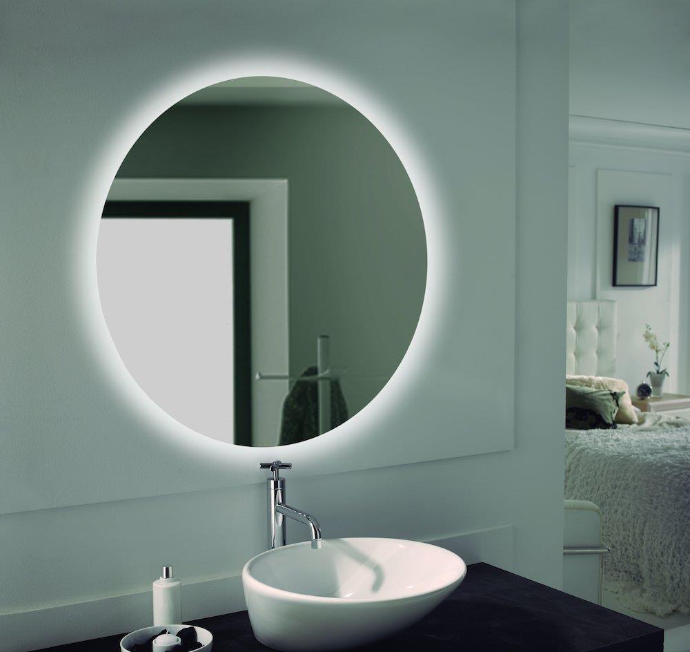 EBIR Basic Mirror - without frame, 900mm, Round, Yes, Behind