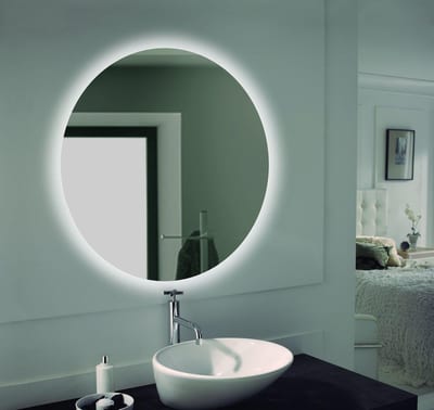 EBIR Basic Mirror - without frame, 900mm, Round, Yes, Behind