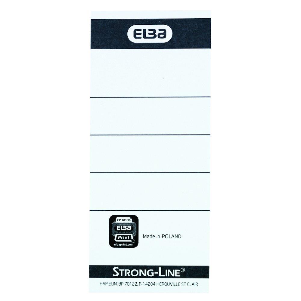 Elba Spine Label - 10PCS, white/black, 4,8 x 11,2 cm, 8cm