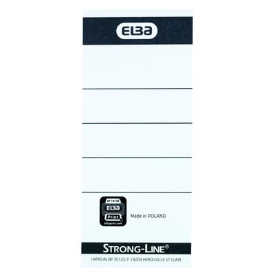 Elba Spine Label - 10PCS, white/black, 4,8 x 11,2 cm, 8cm
