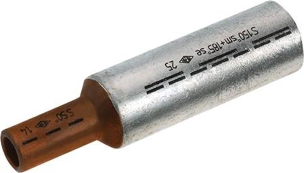 Elpress AKS25-16DIN Compression Sleeve - 25 / 16 mm², Uninsulated, Al-Cu ( Aluminium / copper )