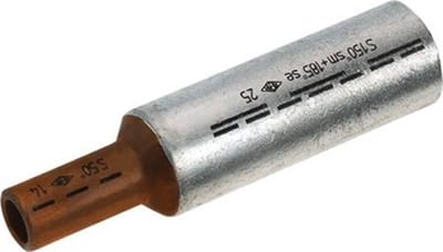 Elpress AKS25-16DIN Compression Sleeve - 25 / 16 mm², Uninsulated, Al-Cu ( Aluminium / copper )
