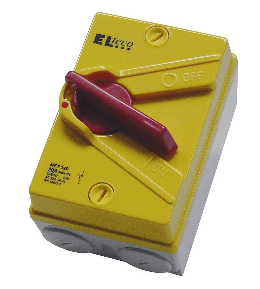 Elteco EF20-3NS-M25 Safety Switch - 20A, 3P + N, red - yellow