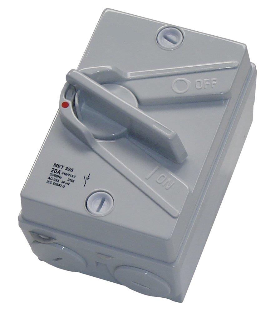 Elteco EF32-3N-M25 Safety Switch - 32A, 3P + N, grey - black