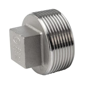 End Cap square stainless BSPT - 1 1/4"
