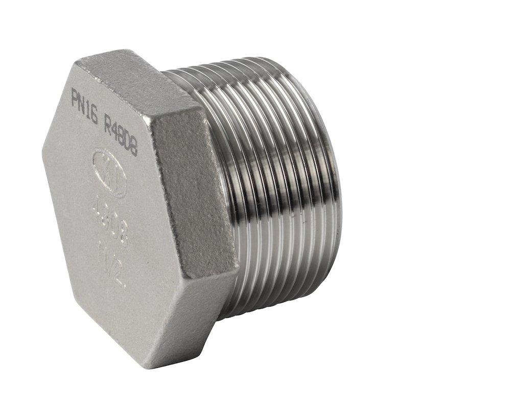 End Cap hexagon stainless BSPT - 3/8"