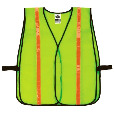GloWear 8040HL Hi-Vis Safety Vest - Non-Certified, Hook + Loop, Combined Performance Tape