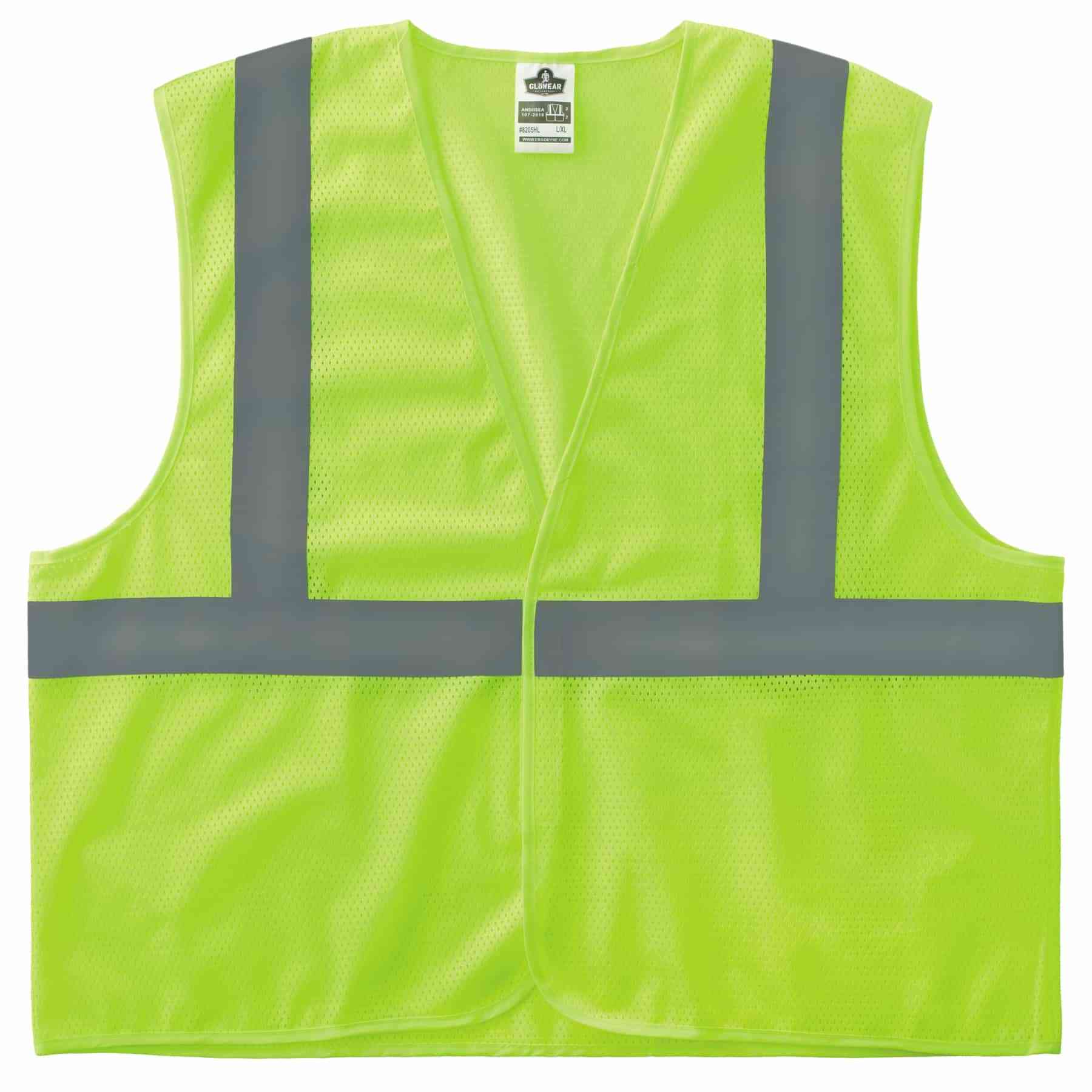 GloWear 8205HL-ECO Recycled Hi-Vis Vest - Type R, Class 2, Hook + Loop, No Pockets
