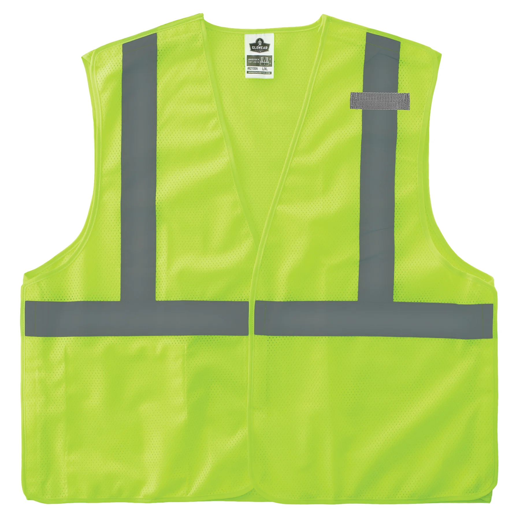 GloWear 8215BA-S Breakaway Hi-Vis Safety Vest - Type R, Class 2, Single Size, 1 Pocket