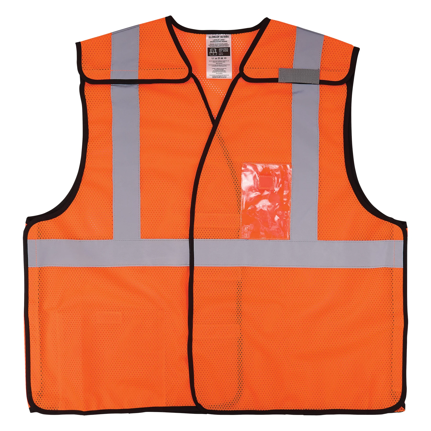 GloWear 8216BA Breakaway Hi-Vis Safety Vest - Type R, Class 2, ID Badge Holder