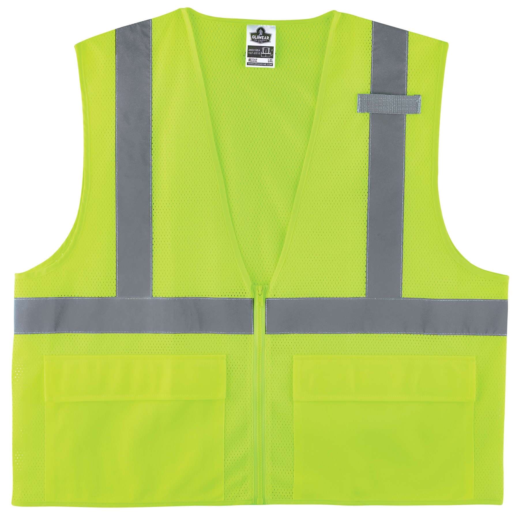 GloWear 8220Z Hi-Vis Safety Vest - Type R, Class 2, Zipper