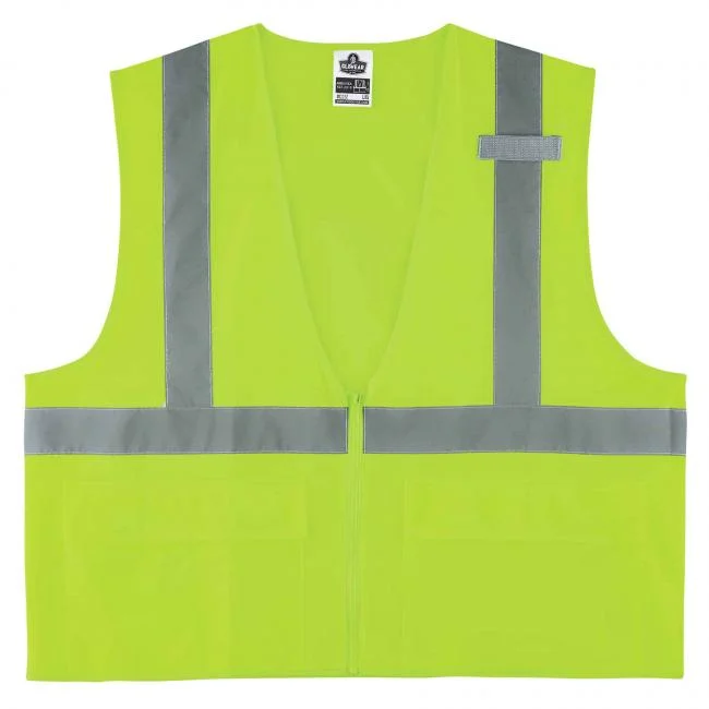 GloWear 8225Z Solid Hi-Vis Safety Vest - Type R, Class 2, Zipper