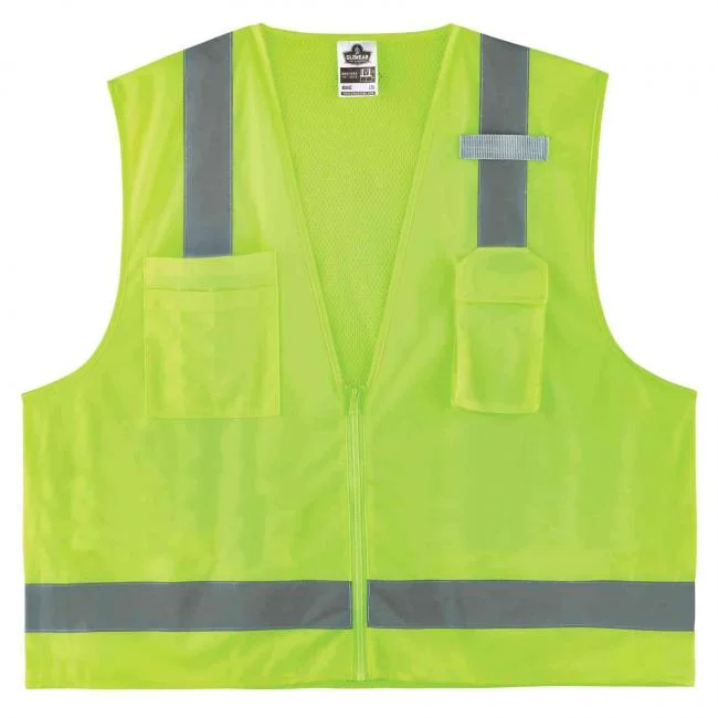 GloWear 8249Z Hi-Vis Surveyor Vest - Type R, Class 2, Zipper, 4 Pockets