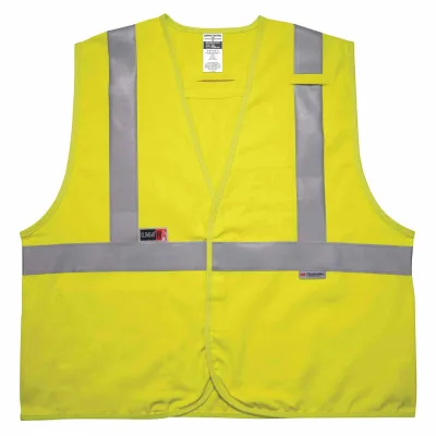 GloWear 8261FRHL Hi-Vis FR Safety Vest - Class 2, NFPA 2112, NFPA 70E, Solid, Hook & Loop