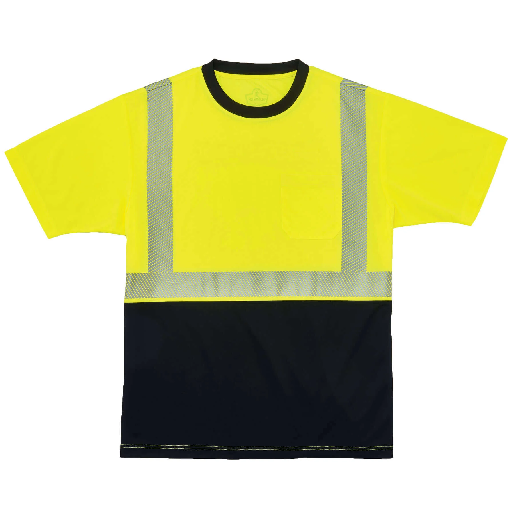 GloWear 8280BK Hi-Vis T-Shirt - Type R, Class 2, Black Bottom