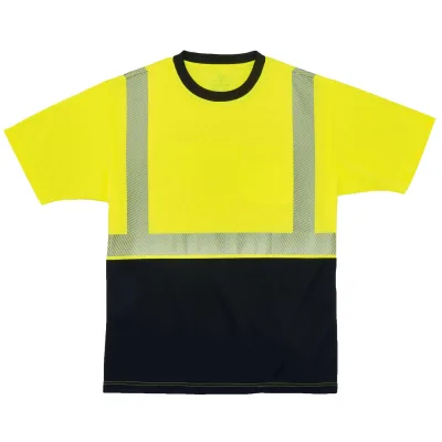 GloWear 8280BK Hi-Vis T-Shirt - Type R, Class 2, Black Bottom