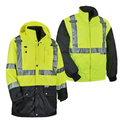 GloWear 8388 4-IN-1 Hi-Vis Winter Jacket Parka with Black Bottom - Type R, Class 3/2
