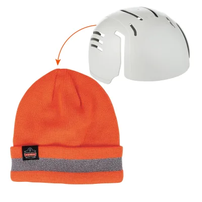 N-Ferno 6803ZI Reflective Rib Knit Winter Hat and Bump Cap Insert