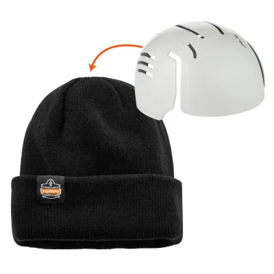 N-Ferno 6811ZI Zippered Rib Knit Beanie Hat and Bump Cap Insert