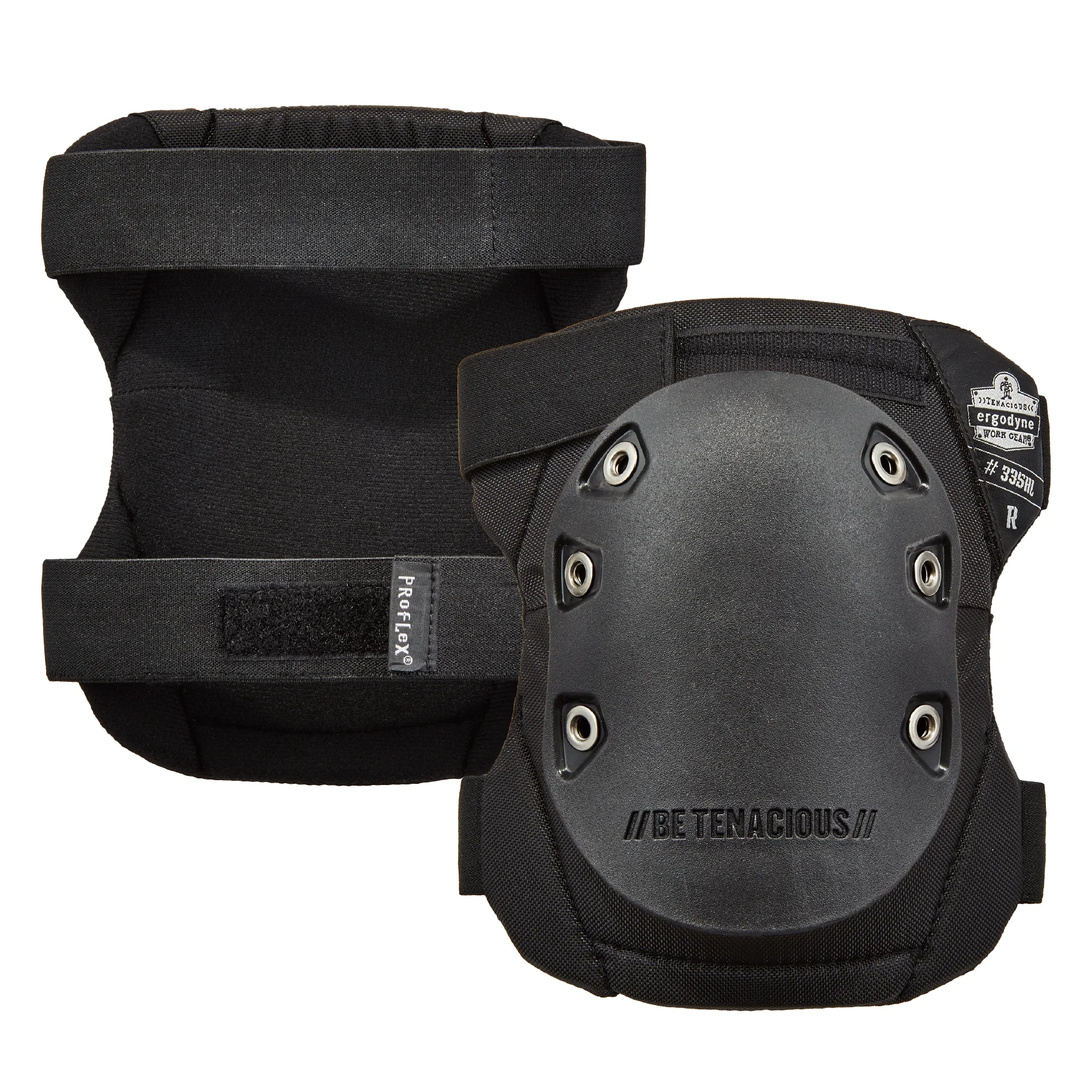 ProFlex 335HL Non-Slip Knee Pads - Rubber Cap, Hook & Loop