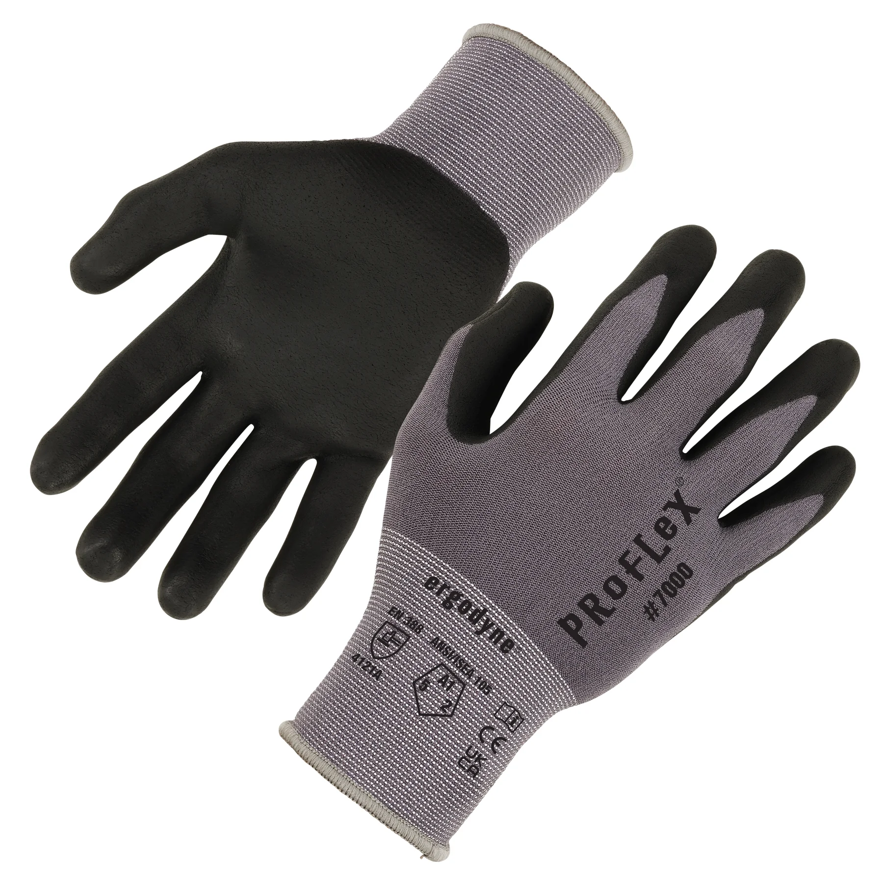 ProFlex 7000 Nitrile Coated Gloves - ANSI/ISEA 105-2016, EN 388: 4121A, Microfoam Palm, 15G