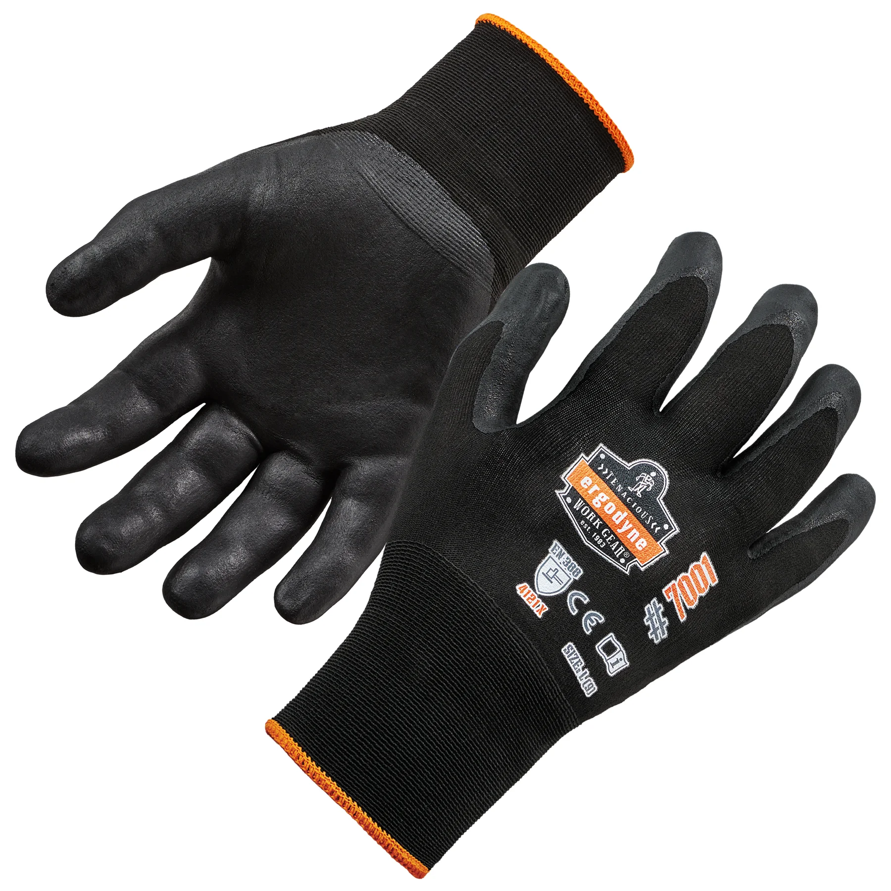 ProFlex 7001 Nitrile Coated Gloves - ANSI/ISEA 105-2024, EN 388: 4121X, Abrasion Resistant, 18G, Dry Grip