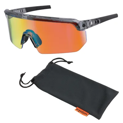 Skullerz AEGIR Polarized, Mirrored Safety Glasses - Anti-Scratch & Enhanced Anti-Fog