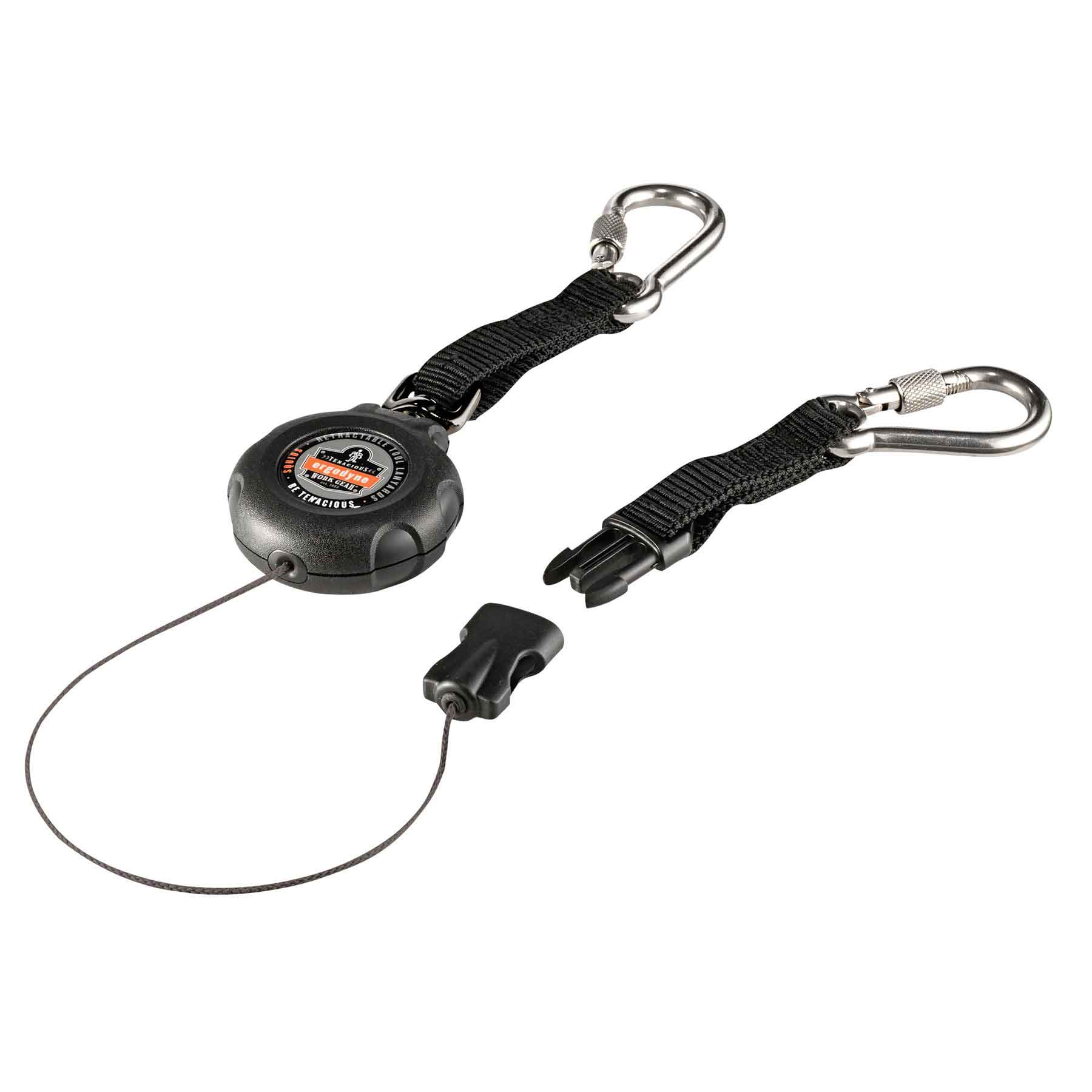 Squids 3000 Retractable Tool Lanyard - Dual Stainless-Steel Carabiners - 1LB