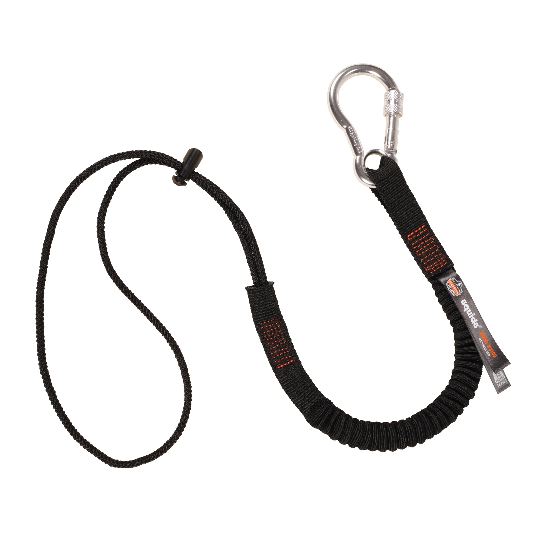 Squids 3105 Tool Lanyard - Carabiner and Cinch Loop - 15LBS