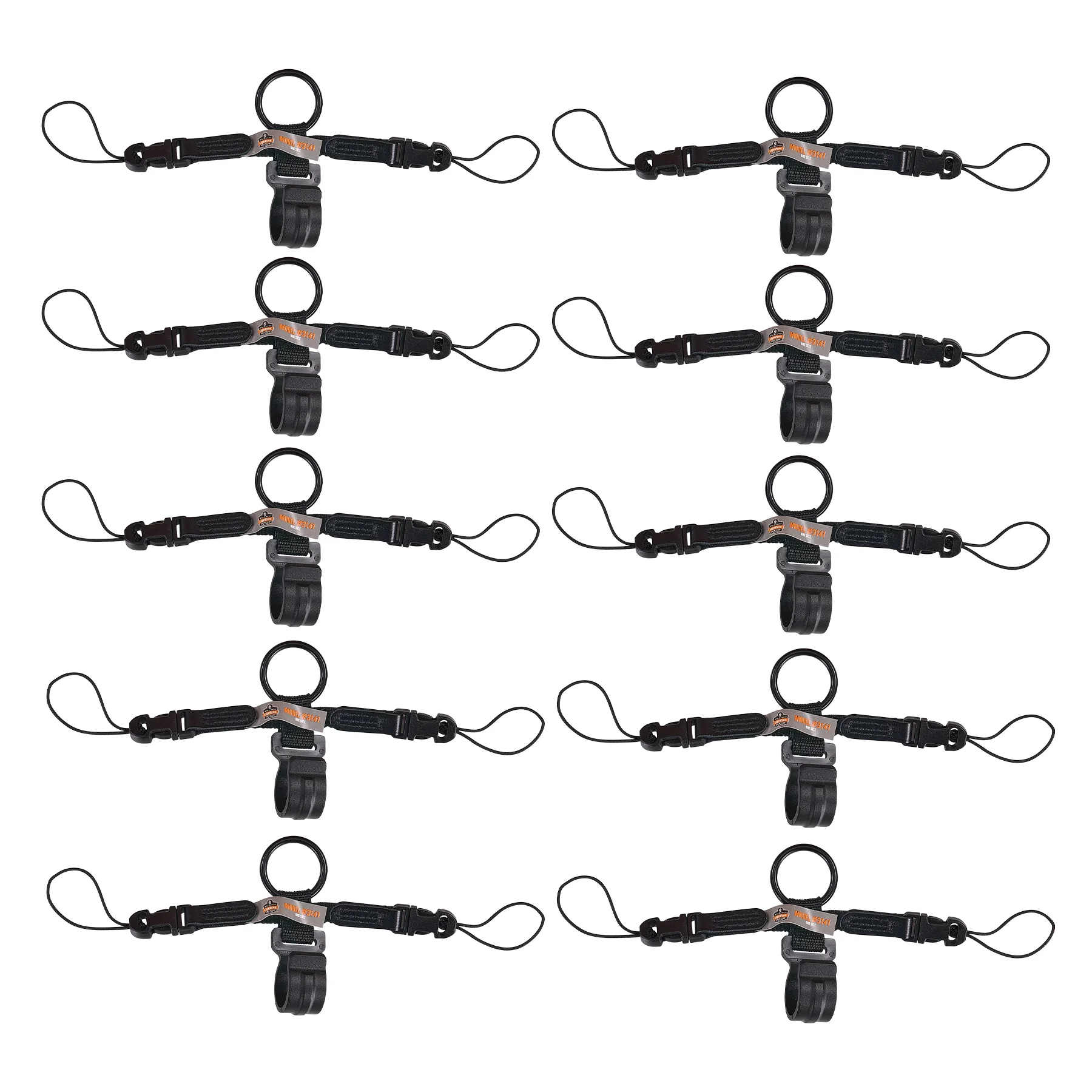 Squids 3141 Barcode Scanner Lanyard - D-Ring and Clip Attachments (10-Pack)