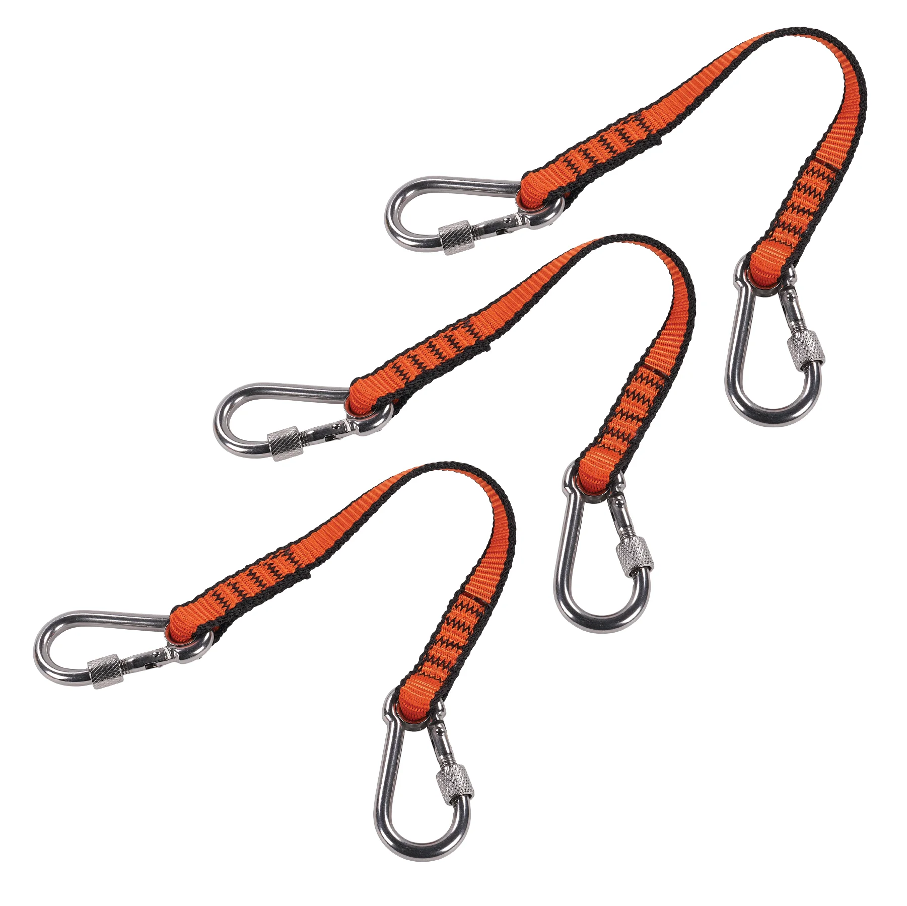 Squids 3154 Web Lanyard with Dual Screw-Gate Carabiners - 5LBS / 2.3kg (3-Pack)