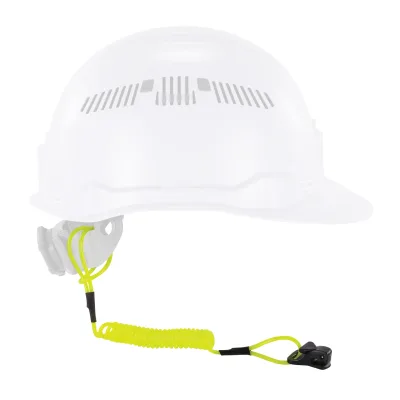 Squids 3158 Coiled Hard Hat Lanyard with Clamp - 2LBS / 0.9kg