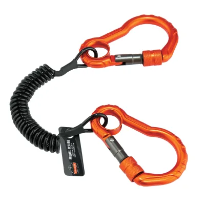 Squids 3166 Coiled Tool Lanyard with Dual Carabiners - 2LBS / 0.9kg