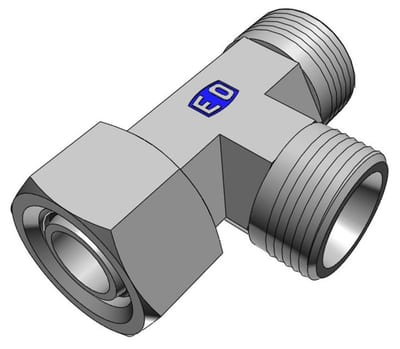 Ermeto EL Adjustable Tee Connector steel chromated light - 10mm, 500bar