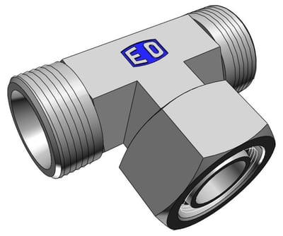 Ermeto ET Adjustable Tee Connector steel chromated light - 35mm, 250bar