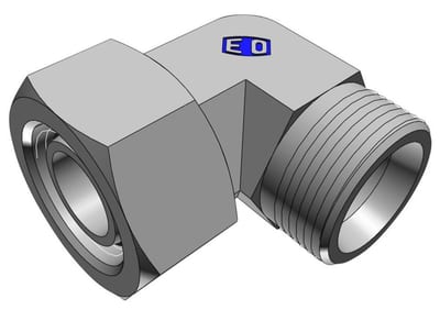 Ermeto EW Adjustable Angle Connector adjustable steel chromated light - 10mm, 10mm, 500bar, 90°