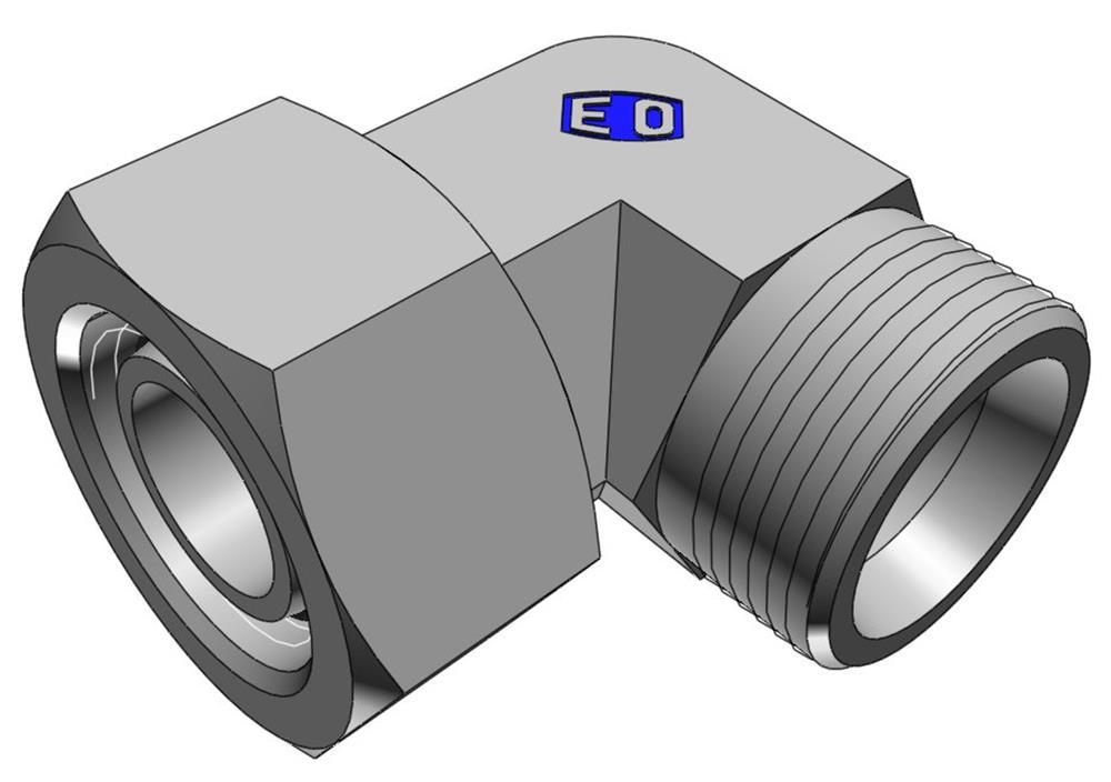 Ermeto EW Adjustable Angle Connector adjustable steel chromated light - 6mm, 6mm, 500bar, 90°